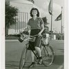 Transportation to Fair - Woman on bicycle