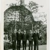 Turkey Participation - Group of officials in front of framework of Trylon and Perisphere