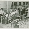 Typical American Family - Large family going through turnstile