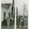 Typical American Family - Armes family raising Maine flag with Harvey Gibson