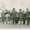 Typical American Family - Burdin family walking with Moshey family