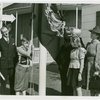 Typical American Family - Ebert family raising Pennsylvania flag with Harvey Gibson