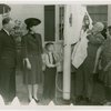 Typical American Family - Gran family raising Minnesota flag with Harvey Gibson