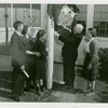 Typical American Family - Joslin family raising Vermont flag with Harvey Gibson