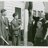 Typical American Family - Hearn family raising Connecticut flag with Harvey Gibson