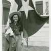 Typical American Family - Leathers family daughter with Texas flag