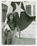 Typical American Family - Leathers family daughter with Texas flag