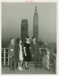 Typical American Family - Moushey family parents with Burdin family children on roof of New Yorker Hotel
