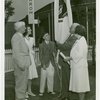 Typical American Family - Madison family raising Massachusetts flag with Harvey Gibson