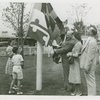 Typical American Family - Spitzna family raising Maryland flag with Harvey Gibson