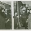 Typical American Family - Shirley family raising New Hampshire flag with Harvey Gibson