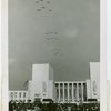 United States - Army - Airplanes flying in formation over Federal Building and Constitution Mall