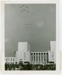 United States - Army - Airplanes flying in formation over Federal Building and Constitution Mall