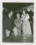 Venezuela Participation - Ernesto López, Lorin Maazel, and hostess at exhibit