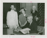 Vermont Participation - George Aiken (Governor) signing guestbook