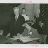 Vermont Participation - Mrs. Aiken (Governor's wife) signing guestbook