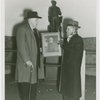 Veterans - Civil War - Veterans in front of statue with picture of General Lee