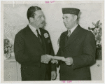 Veterans - Temple of Peace - Grover Whalen receiving scroll