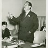 Veterans - Temple of Peace - Grover Whalen addressing meeting of Veterans' Advisory Committee