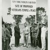 Veterans - Temple of Peace - Grover Whalen and group at site of proposed Veterans Temple of Peace