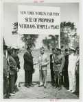 Veterans - Temple of Peace - Grover Whalen and group at site of proposed Veterans Temple of Peace