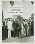 Veterans - Temple of Peace - Grover Whalen and group at site of proposed Veterans Temple of Peace