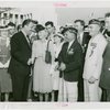 Veterans - World War I - Grover Whalen shaking hands with the wife of George Harvey (Queens Borough President )