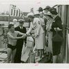 Veterans - World War I - ""Youngest Veteran"" shaking hands with woman