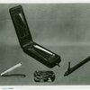Washington Hall - Shaving case, snuff box, and shoe-measuring scale