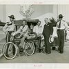West Virginia Participation - West Virginians who rode bikes to Fair being greeted by Charles Green