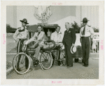 West Virginia Participation - West Virginians who rode bikes to Fair being greeted by Charles Green