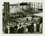 Westinghouse - Crowd at ceremony outside framework of exhibit