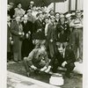 Westinghouse - Time Capsule - Grover Whalen and official sealing time capsule in ground while crowd watches