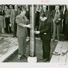 Westinghouse - Time Capsule - Grover Whalen and official lowering time capsule in ground while crowd watches