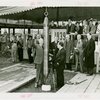 Westinghouse - Time Capsule - Grover Whalen and other official lowering time capsule in ground while crowd watches