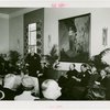 Y.M.C.A. - Official speaking to Grover Whalen and others at dedication