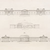 Senate House geometrical elevation ; Senate House section ; North front of the bank as intended