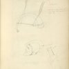 Horn, a man's head, and a knife in a sheath