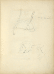 Horn, a man's head, and a knife in a sheath