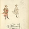Half length study of a woman,] 1400; [Man in breeches, sash, pointed shoes, stockings, and hat]; [A monk in his habit,] 1400