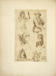 Six half length studies of various figures, male and female, and a child, the fourth dated 1400,  and the fifth and sixth described Venice, and dated 1200