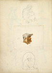 Mother and child; Head of a man wearing a cap; A clergyman