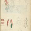 Two knights one with sword, the other with shield,] 1348; [Various sections of armor]; [Knights' garments: including haketoon, surcoat and chain mail]; [Two nights in armor,] 1397; Titian, Padua