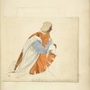 Kneeling man in tunic holding a jug