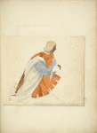 Kneeling man in tunic holding a jug