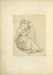 Woman playing harp, 1300