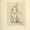[Capuchin monk in long tunic and hood holding a cane,] 1300