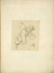 Man wearing bonnet with ax and knife sheathed within purse attached to his belt