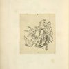 Man with falcon standing over a large bird, and man with horse