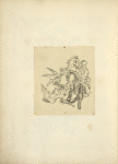 Man with falcon standing over a large bird, and man with horse